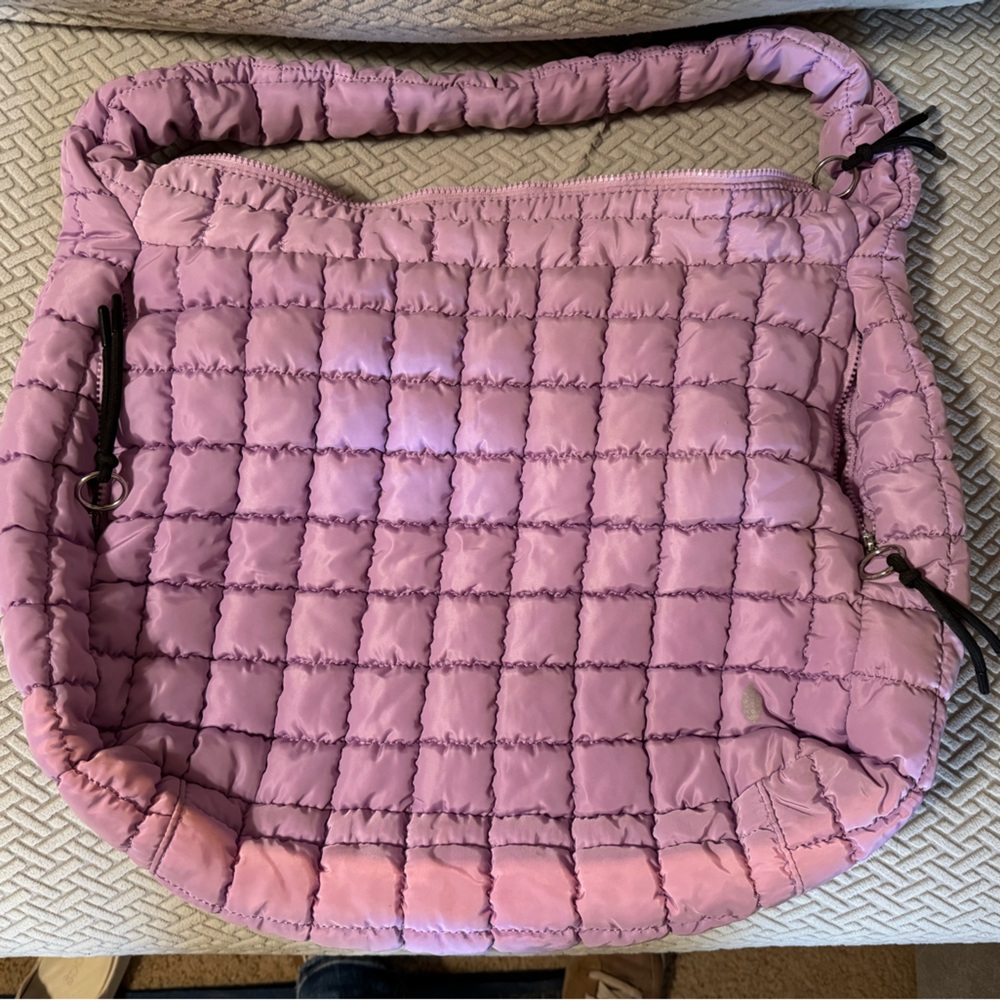 Free People Lavendar Quilt Carryall Bag